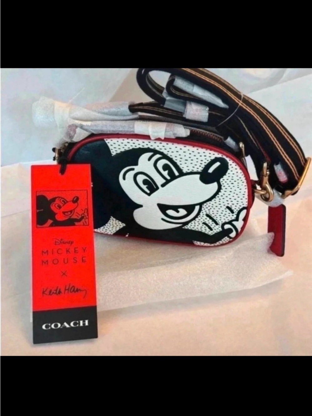 NWT Disney x Coach Mickey Mouse Graphic Phone Size crossbody bag!